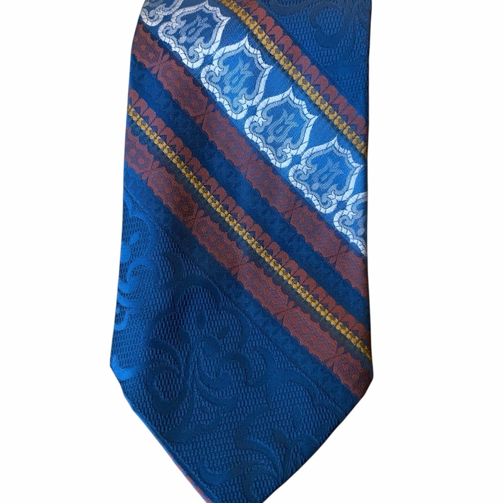 Stylish Blue and Brown Striped Tie